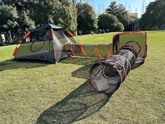 4 in 1 Pet Cat and Dog Tunnel Tent Foldable Pet Tent Outdoor Pop Up Pet Playpen Cage Fences House (Styles 4)