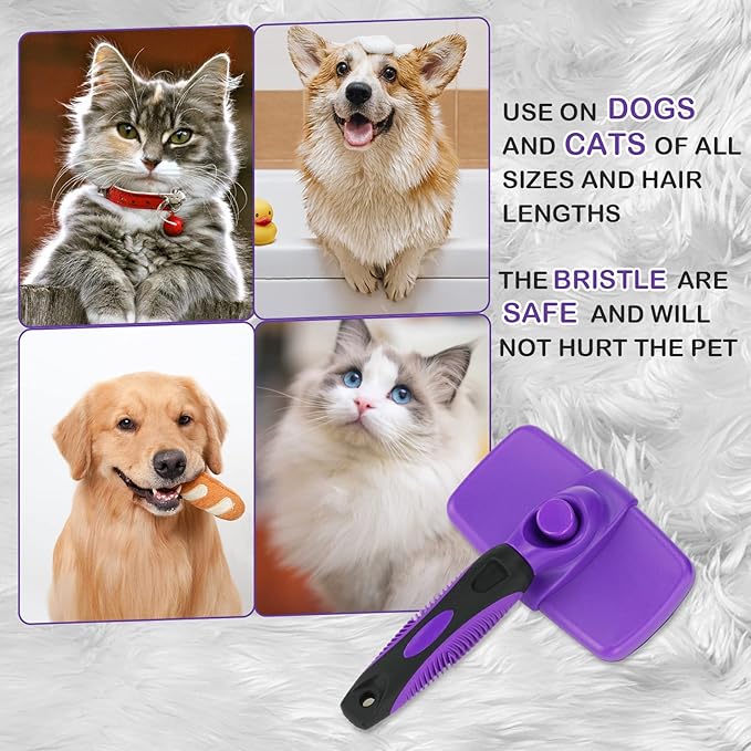 Pet Grooming Brush, The Ultimate Dog Brushes for Shedding Hair, Fur, Comb for Grooming Long Haired & Short Haired Dogs, Cats, Rabbits & More, Shedding and Grooming Tool for Dog and Cat Brush