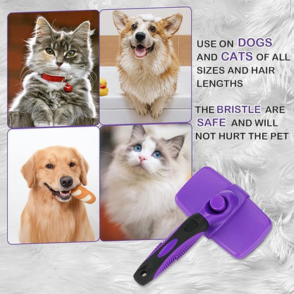 Pet Grooming Brush, The Ultimate Dog Brushes for Shedding Hair, Fur, Comb for Grooming Long Haired & Short Haired Dogs, Cats, Rabbits & More, Shedding and Grooming Tool for Dog and Cat Brush