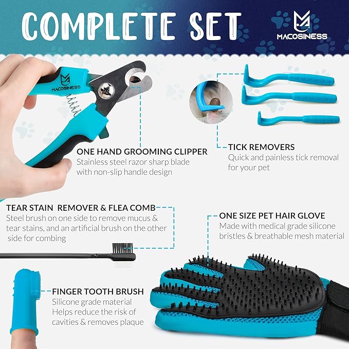 Dog Grooming Hammock for Nail Trimming - Complete Groomers Helper Set for Pets - Pet Grooming Hammock with Hooks Dog Nail Clipper - Dog Hammock for Nail Clipping