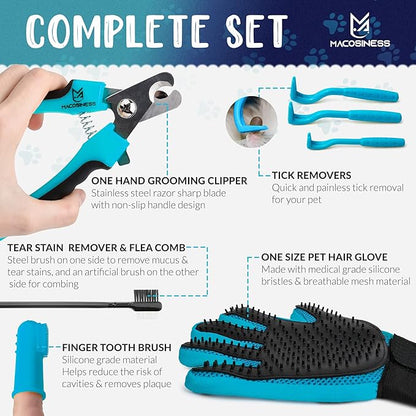 Dog Grooming Hammock for Nail Trimming - Complete Groomers Helper Set for Pets - Pet Grooming Hammock with Hooks Dog Nail Clipper - Dog Hammock for Nail Clipping