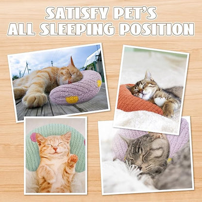 T'CHAQUE Cat Pillow, Dog Neck Pillow Anxiety Relief, Comfort Cat Pillows for Indoor Catsï¼ Ultra Soft Dog Calming Pillow Bed, Half Donut Cuddler Sleeping Improve Pillow Pet for Upper Spine Support