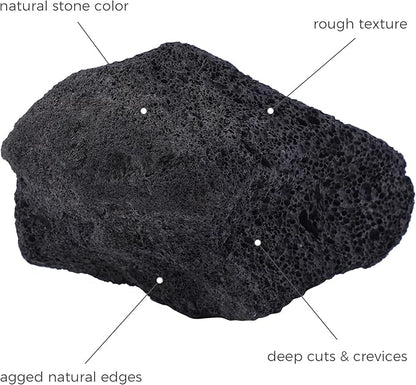 2-8 Inches Large Natural Black Lava Rock 5 PCS Aquarium Rocks for Aquascaping, Aquarium Landscaping, Terrariums, Fish Tank Decoration, Vivariums, Paludarium, Reptile and Amphibian Enclosures
