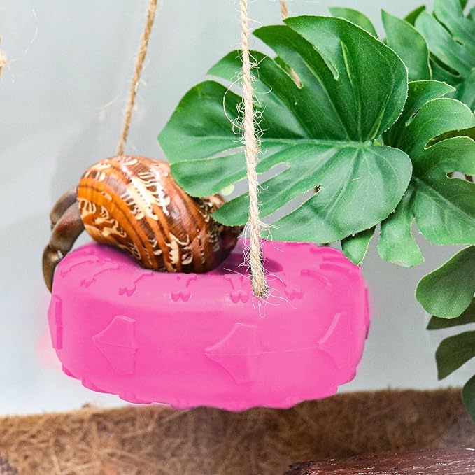 Hermit Crab Tire Swing Toy, Hermit Crab Climbing Toy, Reptile Tank Aquarium Decoration Accessory, Suitable for Small to Medium Sized Hermit Crabs, 3.7 Inches in Diameter