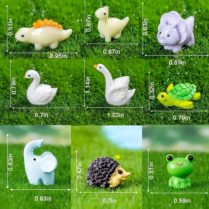 46pcs Mini Resin Animal Styles Tiny Resin Animals