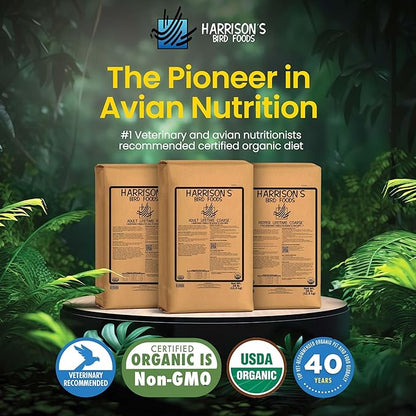 Harrison's Bird Foods Adult Lifetime Coarse Certified Organic Non-GMO Bird Food 25lb