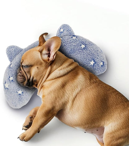 Dog Pillows for Medium Dogs, Glow in The Dark Soft Dog Neck Pillow, U-Shaped Pillow for Cat and Dog, Machine Washable Dog Toy & Dog Birthday Gift (Glow Blue, M)