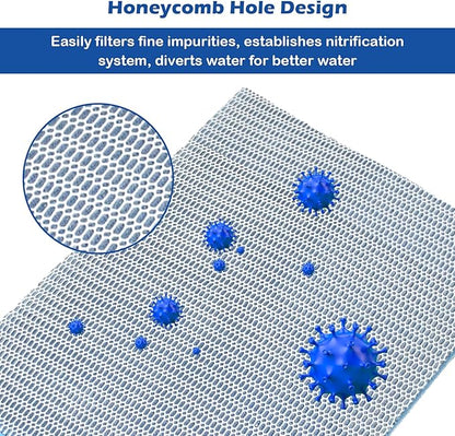 8 Layer Aquarium Filter Media Pad,15.7 x 11.8 in Washable Cuttable Filters Sponge Pads Foam Filter Floss Accessories for Fish Tank, Pond, Aquarium