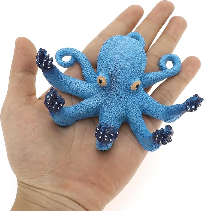Blue Resin Octopus Aquarium Ornament, Funny Fish Tank Decoration