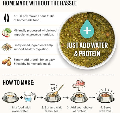 The Honest Kitchen Dehydrated Grain Free Fruit & Veggie Base Mix Dog Food (Just Add Protein), 3 lb Box