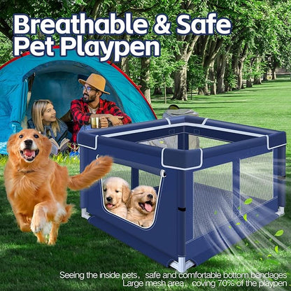 42x42x26 Inches Dog Playpensï¼_uppy Playpen with Gate for Puppies or Small Dogs, Dog Fence Pet Playpen for Indoor & Outdoor