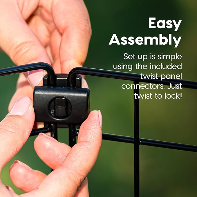 Bundle of IRIS USA Pee Pad Holder, XL Dog Pad Holder with Secured Latches, Non-Skid Feet, Leak Protection + IRIS USA 8-Panel 36" Metal Dog Playpen, Indoor/Outdoor, Foldable, Black