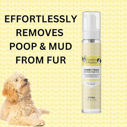 Fanny Foam No Rinse Waterless Dog Shampoo and Paw Cleaner for Dogs | Dingleberry Removal | Easy Glide Formula Loosens Stuck On Dirt, Debris from Fur Painlessly and Safely | Puppy and Senior Approved