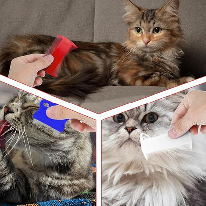 12 Pcs Pet Flea Comb Cat Metal Dog Comb Massage Dog Flea Comb Lice Combs Tick Comb for Dogs Flea Brush for Cat Fluffy hair Dog Grooming Tools