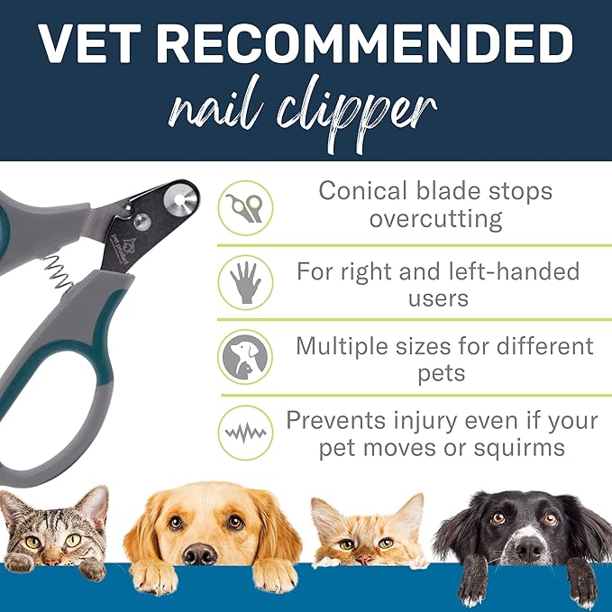 Zen Clipper Pet Nail Clipper for Dogs  Dog Nail Trimmer for Safer Grooming Care - Clean, Quiet, and Easy-to-Use Stainless Steel Claw Trimmer - (3mm Hole)