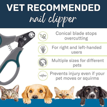 Zen Clipper Pet Nail Clipper for Dogs  Dog Nail Trimmer for Safer Grooming Care - Clean, Quiet, and Easy-to-Use Stainless Steel Claw Trimmer - (3mm Hole)