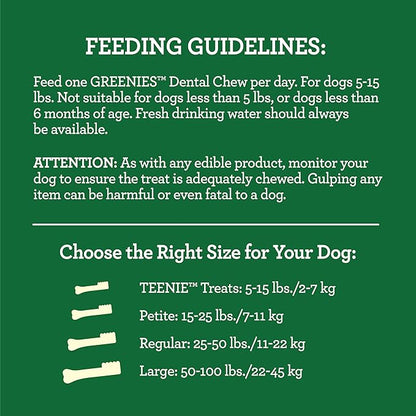 Greenies Aging Care Teenie Dental Dog Treats, 27 oz. Pack (96 Treats)