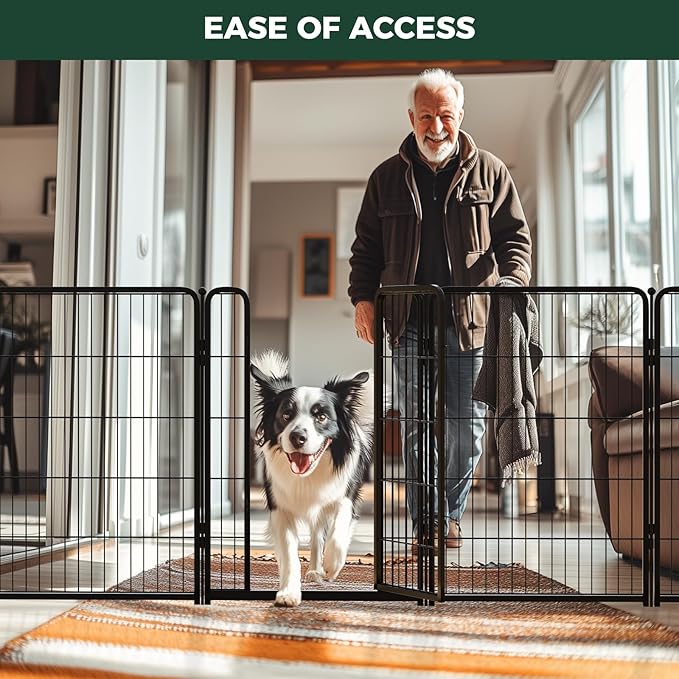 FXW Homeplus Dog Playpen for Indoor Use - Stress-Free and Safe Play, Heavy Duty 40 Inch 12 Panels Dog Pen for Medium and Large Dogs, Black_atented