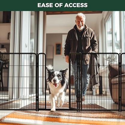 FXW Homeplus Dog Playpen for Indoor Use - Stress-Free and Safe Play, Heavy Duty 40 Inch 8 Panels Dog Pen for Medium and Large Dogs, Black_atented