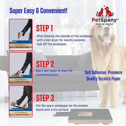 4 PCS Premier Self-Adhesive Sandpaper14.55x10.39 inch, 80 Grit  Dog Nail Scratch Pad Replacement Paper _andpaper for Dog Nail Scratch Board with Treat Box (Blue)