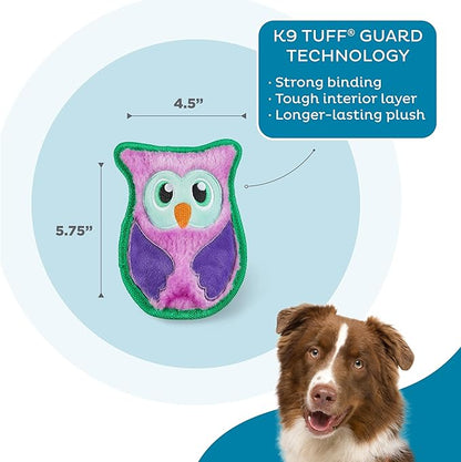 Outward Hound Durablez Minis Stuffing-Free Squeaky Plush Dog Toy for Puppies & Small Dogs - Interactive, Soft Yet Tough, No Mess, Jumbo Squeaker, Long-Lasting Play, Owl