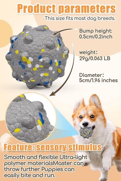 Dog Balls for Aggressive Chewers,Indestructible Tennis Balls for Dogs, Durable Bouncy Dog Toy Balls, Interactive Dog Toys for Fetch Game, Lightweight Floating Balls(Grey Small)