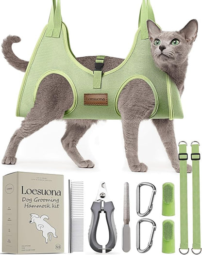 Dog Grooming Hammock  for Dogs Cat Grooming Hammock,Dog Sling for Nail Trimming with Dog Nail Clippers for Small Dogs,Dog Hammock for Nail Trim,Dog Hanging Harness for Nail Trimming