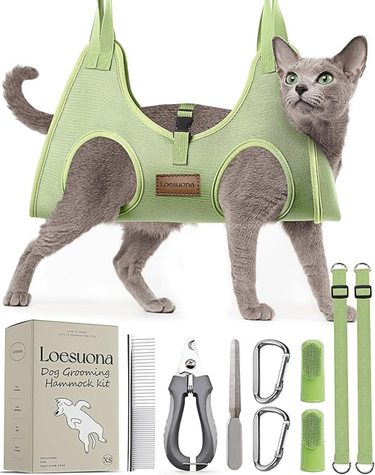 Dog Grooming Hammock  for Dogs Cat Grooming Hammock,Dog Sling for Nail Trimming with Dog Nail Clippers for Small Dogs,Dog Hammock for Nail Trim,Dog Hanging Harness for Nail Trimming