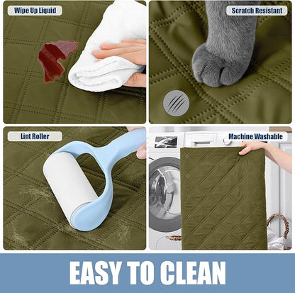 Smiry Waterproof Dog Blanket, Reversible Dog Bed Cover Pet Blanket, Soft Couch Cover for Dogs Washable, Bed Couch Sofa Furniture Protector for Puppy Cat Kids (30"x70", Green/Navy)