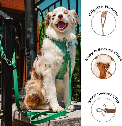 Dog Harness and Leash Set | BearBone No Pull Dog Harness and Waterproof Dog Collar and Leash Set | Heavy Duty Dog Harness, Leash and Collar | Leash, Collar and Harness Large Size Dog (Brown, Large)