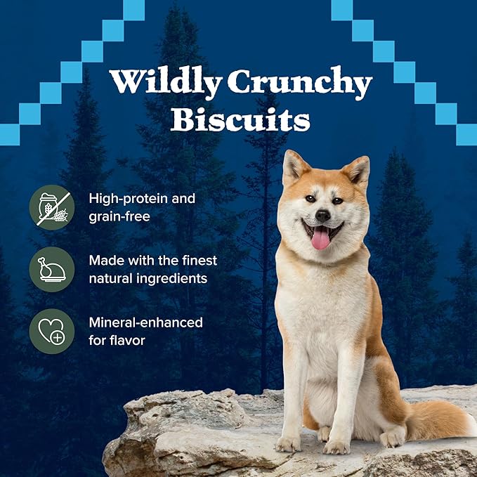 Blue Buffalo Wilderness Trail Treats High Protein Grain Free Dog Biscuits Crunchy Dog Treats, Duck Recipe, 36-oz Box