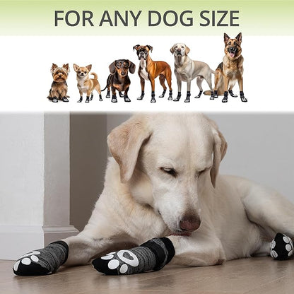 Anti Slip Dog Socks for Hardwood Floors, 6 Pack | Dog Socks to Prevent Licking Paws and Add Traction | Paw Protection for Senior Dogs | Dog Booties Alternative - XL