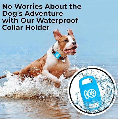 Dog Tracker Smart Pet Location Tracker with Collar Holder, Personalized Smart Item Finder, MFi Certificated Dog Tracking Device, No Monthly Fee, Works with Apple Find My, Not GPS(iOS Only) Light Blue