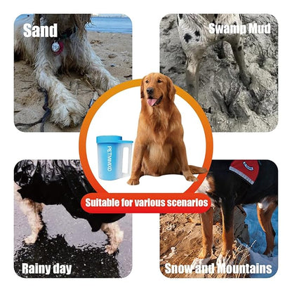 Dog Paw Cleaner for Dogs with Handle, Medium, Blue