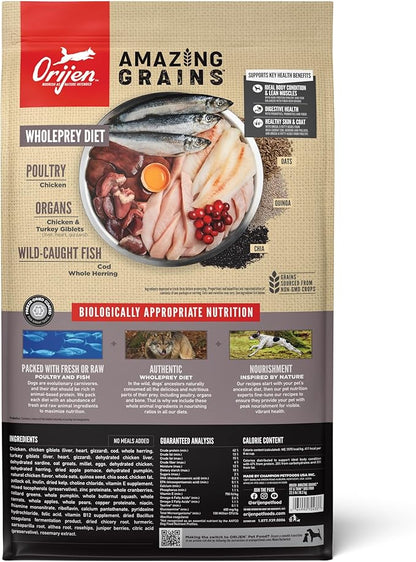 ORIJEN Amazing Grains Fit & Trim Dry Dog Food Recipe, 22.5lb