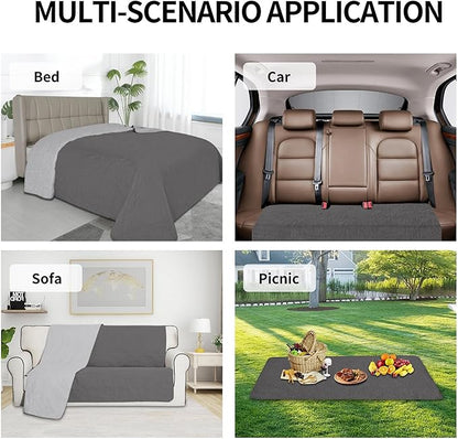 Easy-Going Waterproof Dog Bed Cover Reversible Leak Proof Pet Blanket Replacement Mat for Furniture Washable Couch Cover Sofa Cover for Dogs Cat(40x50 Inch, Gray/Light Gray)