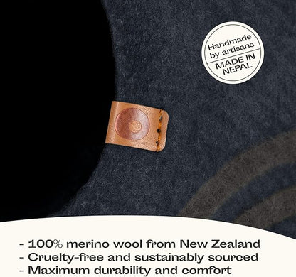 MEOWFIA Cat Cave  Premium Felt Cat Bed for Indoor Cats, Handmade 100% Merino Wool (Medium, Slate Grey)