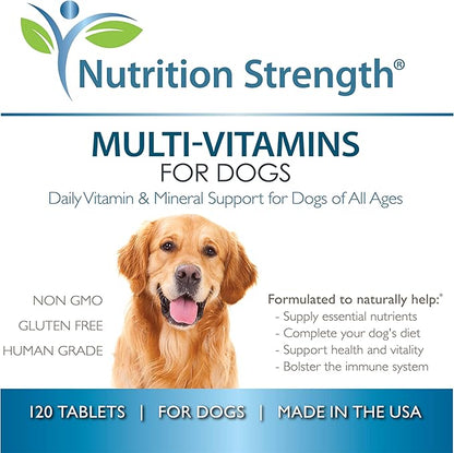 Multivitamins for Dogs, Daily Vitamin and Mineral Support, Nutritional Dog Supplements for All Canine Breeds and Sizes, Promotes Immune Health in Pets, 120 Chewable Tablets