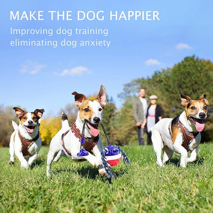 Dog Toys, Dog Chew Toys for Aggressive chewers,Dog Rope Toys with Suction Cup for Puppy Dogs,Dog Training Treats Teething Toys for Boredom Dog Puzzle Toy Treat Food Dispensing Ball Toys (Navy blue)