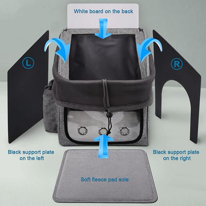 Ownpets Dog Bike Basket Foldable Pet Carrier, Dog Car Booster Seat with Mesh Windows, Adjustable Shoulder Bag Portable Breathable Bicycle Basket Bag for Dogs and Cats