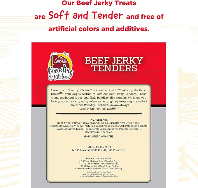 Beef Jerky Tender Dog Treats, High Protein, Low Fat, No Artificial Colors, 32 oz