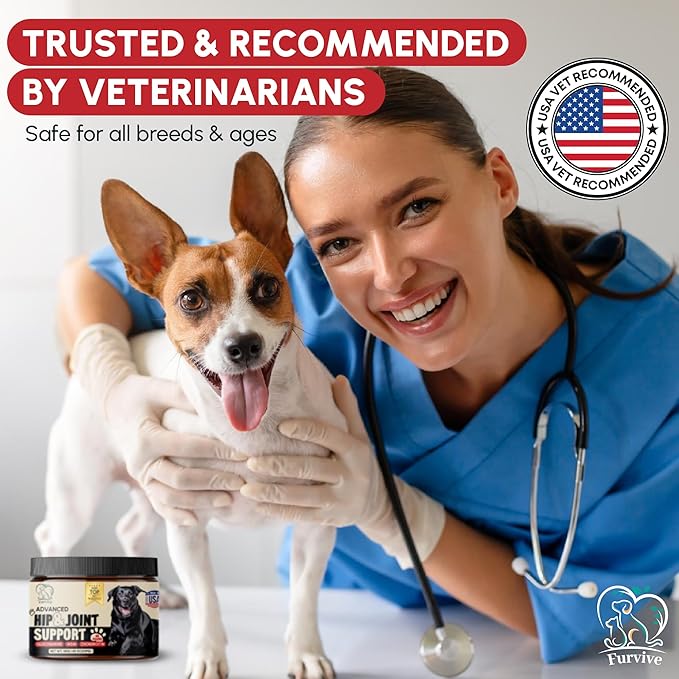 Veterinary Grade Hip and Joint Supplement for Dogs – 40 Scoops Ultimate Strength Dog Supplements for Advanced Mobility, Joint Comfort, Cartilage Health, Flexibility – Liver Flavored