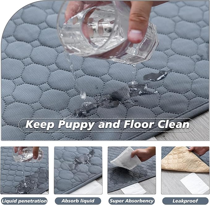 PJYuCien Dog Playpen & Pee Pad - 8-Panels 24" H Metal Foldable Dog Exercise Playpen with 72" x 72" Extra Large Non-Slip Washable Dog Pee Pad, Indoor Outdoor for Small Medium Pets