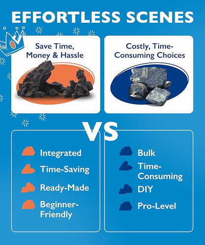 Large Aquarium Rock Decor  Natural Resin Rock Formation for Fish Tank, Ideal Aquarium Rocks Aquascaping Decor for Aquascaping & Tank Landscaping