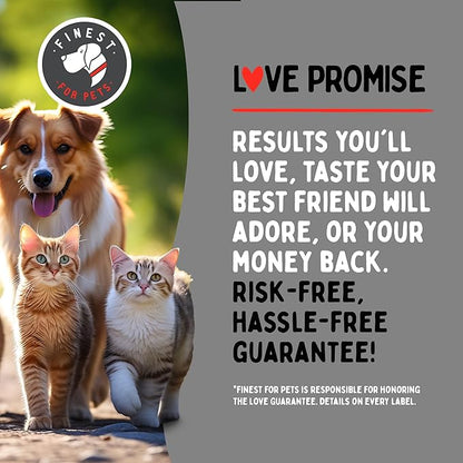 Finest For Pets Wild Alaskan Salmon Oil for Dogs & Cats - Omega 3 Fish Oil with Pollock & Salmon for Sensitive Skin & Coat Health. EPA & DHA Ease Itching, Supports Joint, Immune & Heart Health (16oz)