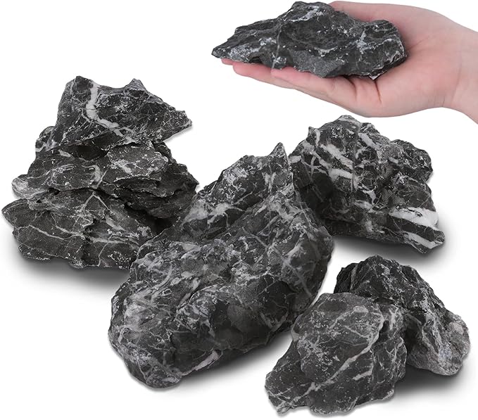 Natural Seiryu Dragon Stone - 20 Pound for Aquariums Decoration, Natural Perforated Fish Tank Decorative Stone for Freshwater Shrimp/Bucket and Reptile Terrarium Hardlandscape, 3-9 Inch