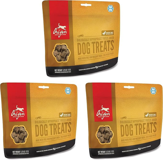 Orijen Duck Freeze-Dried Dog Treats 3.25 oz. Each 3 Pack