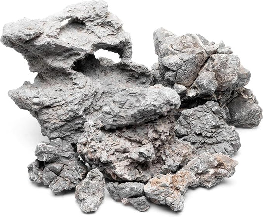 SubstrateSource Natural Stone for Aquarium, Terrarium, Paludarium, Reptile Enclosures - Set of Decorative Rocks for Landcapes, Aquascaping, Fish Tank Decor (Wolf Stone, 30 Pounds)