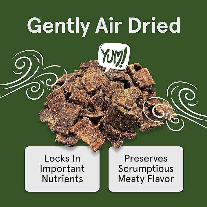 Real Meat Dog Treats - 26oz Bag of Bite-Sized Air-Dried Beef Jerky for Dogs - Grain-Free Jerky Dog Treats Made up of 95% Human-Grade, Free-Range, Grass Fed Beef - All-Natural High Protein Dog Treats