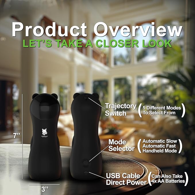 Automatic Cat Laser Toy, Interactive Laser Cat Dog Toys, Indoor Cat Toys, Rare 2025 Black Model, Multiple Trajectories, High & Low Speed for Cats Dogs & Kittens, USA Retailer